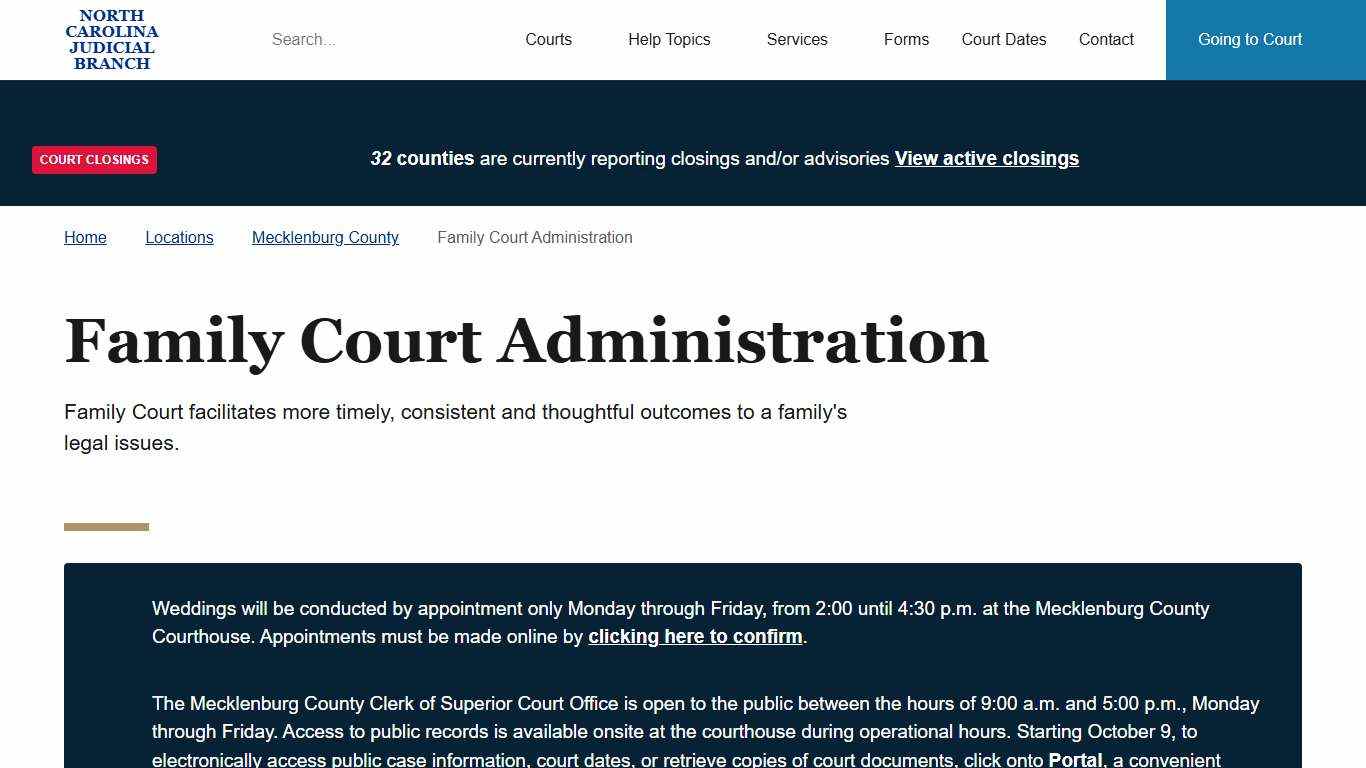 Family Court Administration North Carolina Judicial Branch